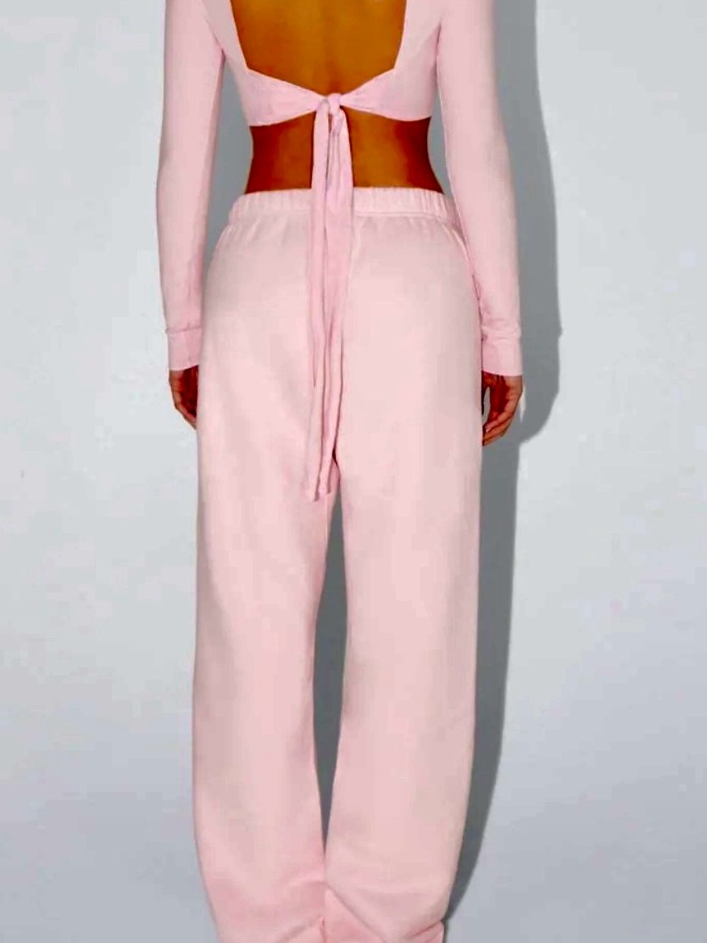 KHY 100% Cotton Wide Leg Lounge Pant - Pink - Picture 2 of 6